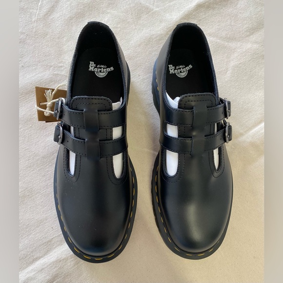 NIB Dr. Martens 8065 Black Smooth Leather Double Strap Mary Jane Derby Shoe W11 - Picture 2 of 9